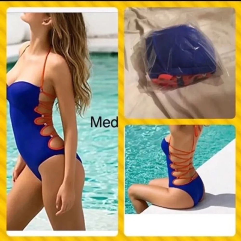Brazilian Monokini lace up back new